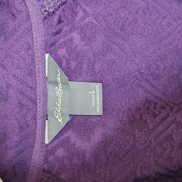 Eddie Bauer 1/4 zip longsleeve purple textured lightweight size L - Picture 4 of 8